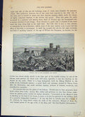 Old Antique Print View Durham Cathedral Castle Architecture Cassell C1882 19th