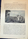 Original Old Antique Print Bangor Cathedral Architecture Cassell C1882 19th