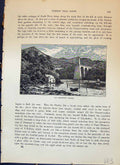 Original Old Antique Print Suspension Bridge River Garth Cassell C1882 19th