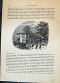 Antique Old Print St. Anne'S Well House Donkeys Architecture Cassell C1882 19th