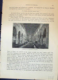 Original Old Antique Print Interior St. Michael'S Church Coventry Cassell C1882