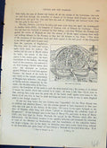 Original Old Antique Print Plan Exeter England Cassell C1882 19th