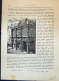 Antique Print Exterior Guildhall Exeter England Architecture Cassell C1882 19th