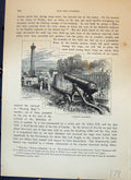 Original Old Antique Print Walker'S Monument War Gun Ireland Cassell C1882 19th