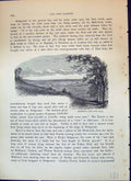 Original Old Antique Print Sedgemoor Cock Hill Countryside Cassell C1882 19th