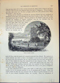 Original Old Antique Print Weston Zoyland Church Architecture Cassell C1882