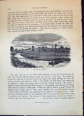 Original Old Antique Print Isle Atheleny River Boat Man Fishing Cassell C1882