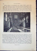 Original Old Antique Print Hall Trinity College Cambridge England Cassell C1882