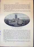 Original Old Antique Print View Gloucester Cathedral Architecture Cassell C1882