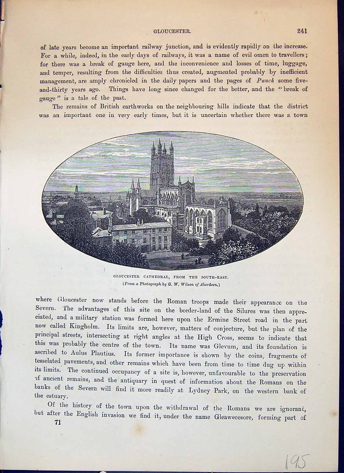 Original Old Antique Print View Gloucester Cathedral Architecture Cassell C1882
