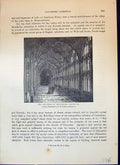 Antique Old Print Cloisters Gloucester Cathedral Architecture Cassell C1882