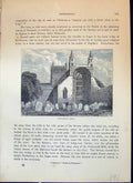 Old Antique Print Tewkesbury Abbey Gravestones Architecture Cassell C1882 19th
