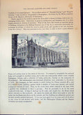 Antique Old Print King Edward'S School Exterior Architecture Cassell C1882 19th