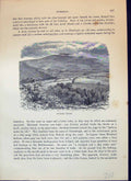 Original Old Antique Print Dunkery Beacon Hills Minehead Cassell C1882 19th
