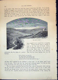 Original Old Antique Print Doone Valley Exmoor Hills Stream Sheep Cassell C1882