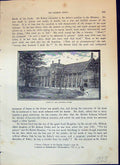 Original Old Antique Print View Front Hatfield House Architecture Cassell C1882