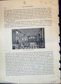 Original Old Antique Print Corridor Hatfield House Knights Armour Cassell C1882