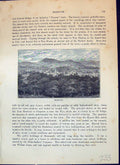Original Old Antique Print Monmouth River Bridge Wales Cassell C1882Victorian