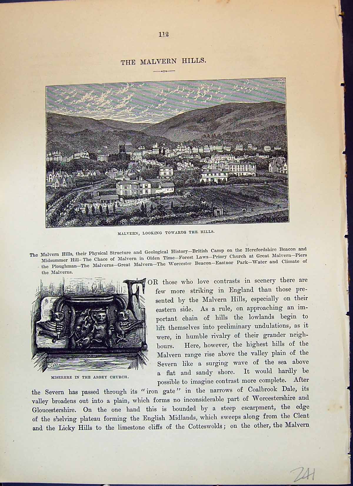 Old Malvern Hills Miserere Abbey Church Tubular Bridge Cassell C1882Victorian