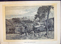 Original Old Antique Print View Exeter Exwick Fields Agriculture Cassell C1882