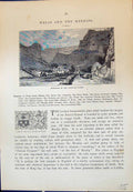 Antique Old Print View Entrance Cheddar Cliffs Arms City Wells Cassell C1882