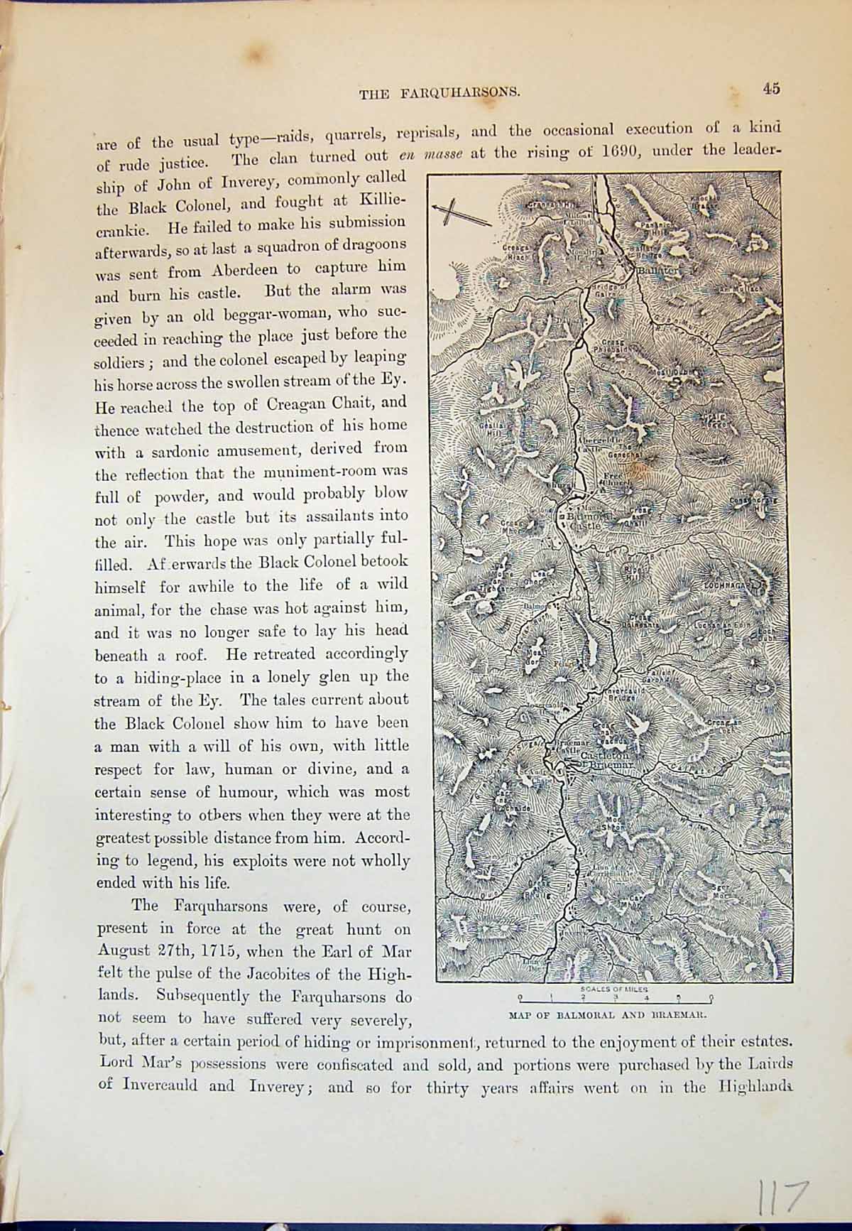Old Print Map Balmoral Braemar Scotland Castleton Ballater Cassell C1882 19th