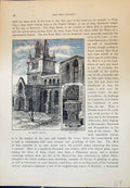 Antique Old Print Exterior St. Mary'S Church Font Architecture Cassell C1882