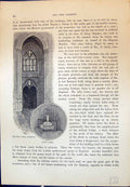 Antique Old Print West Door Interior Ovin'S Cross Monastery Ely Cassell C1882
