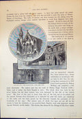 Antique Old Print East End Galilee Dorr Abbey Gate Cathedral Cassell C1882 19th