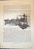 Original Old Antique Print View North Wall Quay-Side Ship Boats Cassell C1882