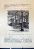 Original Old Antique Print Interior Grammar School Hull England Cassell C1882
