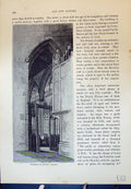 Original Old Antique Print Interior Trinity Church Hull England Cassell C1882