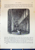 Old Antique Print Ripon Cathedral Nave Minster Architecture Cassell C1882 19th