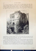 Original Old Antique Print Carisbrooke Castle Architecture Cassell C1882 19th