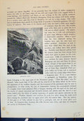 Original Old Antique Print View Blackgang Chine Steps Cliff Cassell C1882 19th