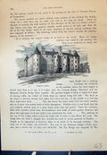 Original Old Antique Print Dudhope Castle Dundee Architecture Cassell C1882