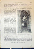 Original Old Antique Print Llanthony Transept Nave Architecture Cassell C1882