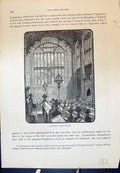 Original Old Antique Print Interior Chapel Eton Architecture Cassell C1882 19th