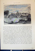Old Antique Print View Windsor Castle Brocas London England Cassell C1882 19th
