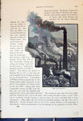 Original Old Antique Print Smoking Chimneys Morriston Swansea Cassell C1882