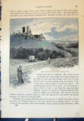 Original Old Antique Print Corfe Castle Ruins Agriculture Cassell C1882 19th