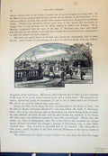 Antique Old Print English Bridge Battlefield Church Shrewsbury Cassell C1882