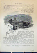 Antique Old Print Swansea Castle Map Swansea Bay Britton Ferry Cassell C1882