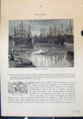 Old North Dock Swansea Ships Surley Fishing Boat River Cassell C1882Victorian