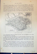 Original Old Antique Print Map Isle Wight Solent Shanklin China Cassell C1882