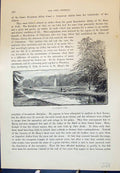 Antique Old Print Studley Park Impression Seal Fountains Abbey Cassell C1882