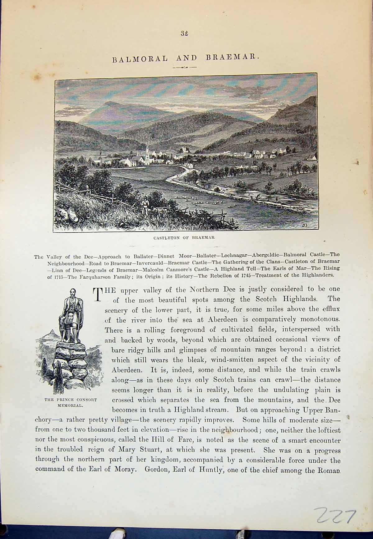 Old Castleton Braemar Scotland Prince Consort Memorial Wells Cassell