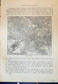 Antique Print Map Wells Cathedral Glastonbury Cross Cheddar Cassell C1882 19th