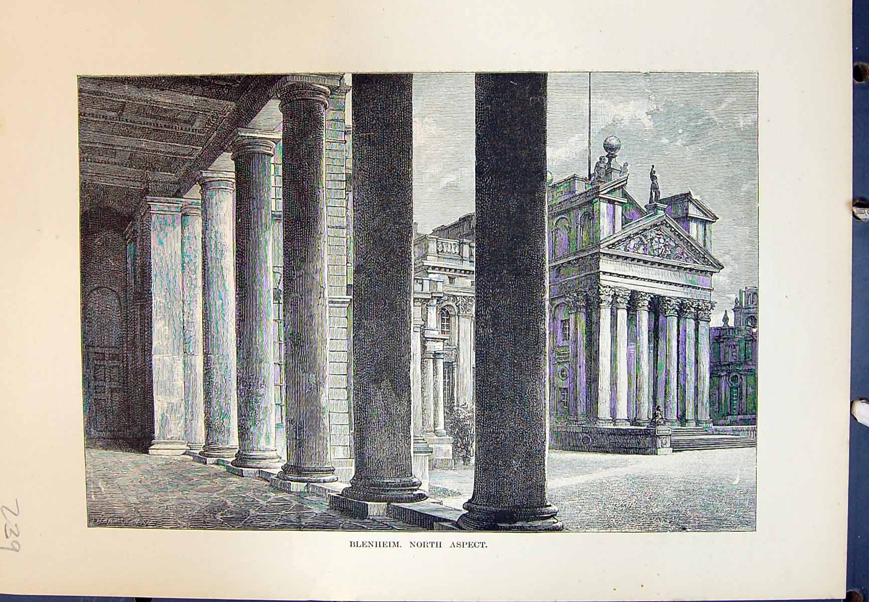 Antique Old Print Exterior Belnheim North Aspect Architecture Cassell C1882