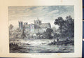 Old Antique Print Exterior Ripon Minster River Men Fishing Cassell C1882 19th